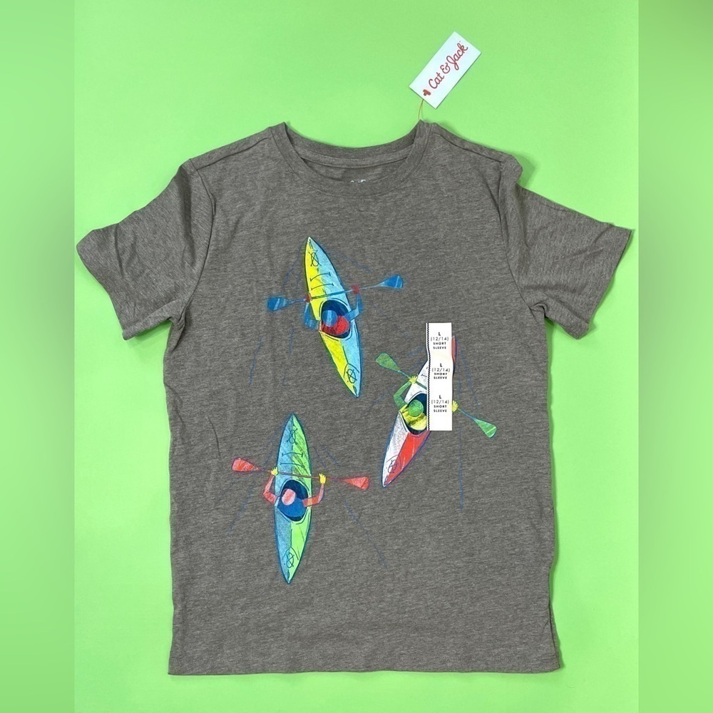 Cat & Jack Gray Kayak Print Kids T-Shirt